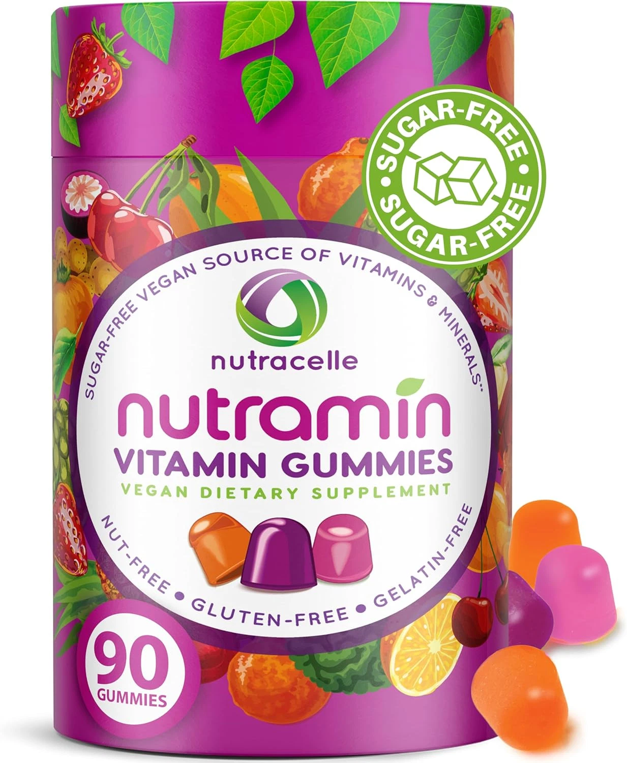 NUTRAMIN Daily Vegan Keto Multivitamin Gummies Non-Gmo Natural Vitamin C, D +...