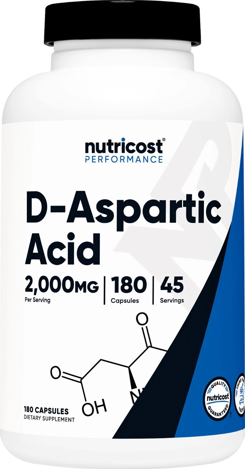 Nutricost D-Aspartic Acid (DAA) Capsules 2000mg Per Serving (180 Capsules)