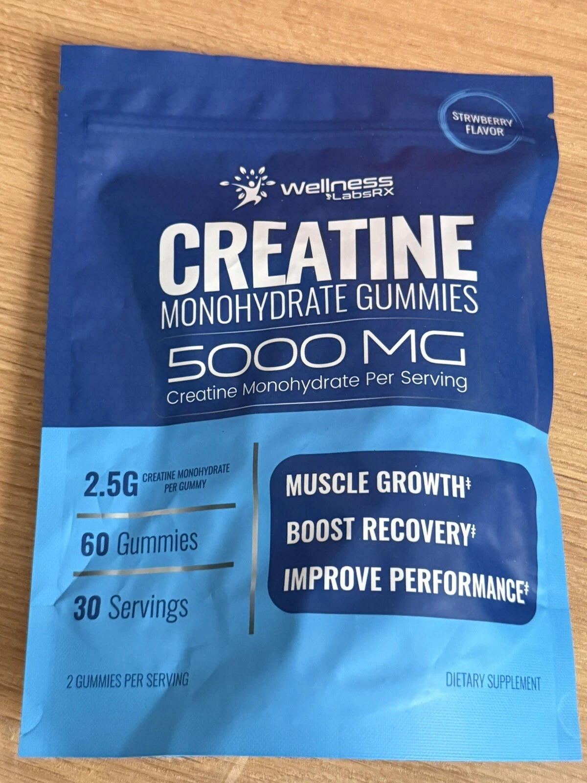 Creatine Monohydrate 60 Strawberry Flavor Gummies 2 per serv EXP 10/26