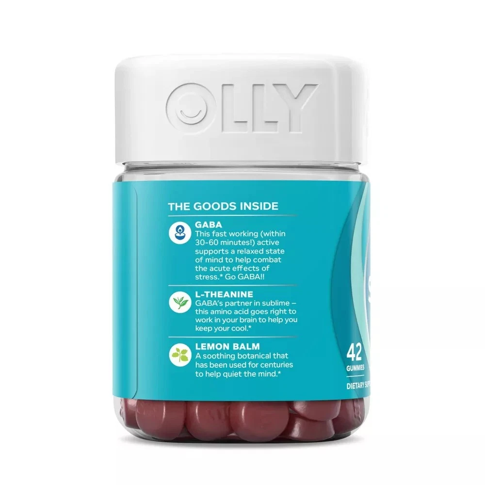 Olly Goodbye Stress Gummies Lemon Balm Berry Verbena Dietary Supplement 42 Count
