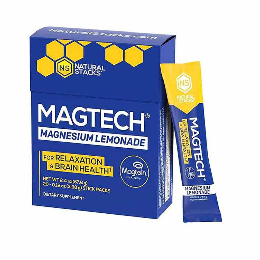 NATURAL STACKS - MAGTECH - Magnesium, Lemonade, 20 Pack, .12 oz (3.38 g) Each