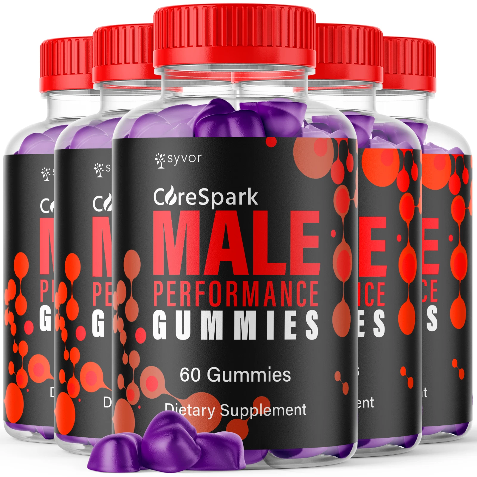 (5 Pack) Corespark Men's Gummies, Core Spark Advanced Pro Formula 300 Gummies