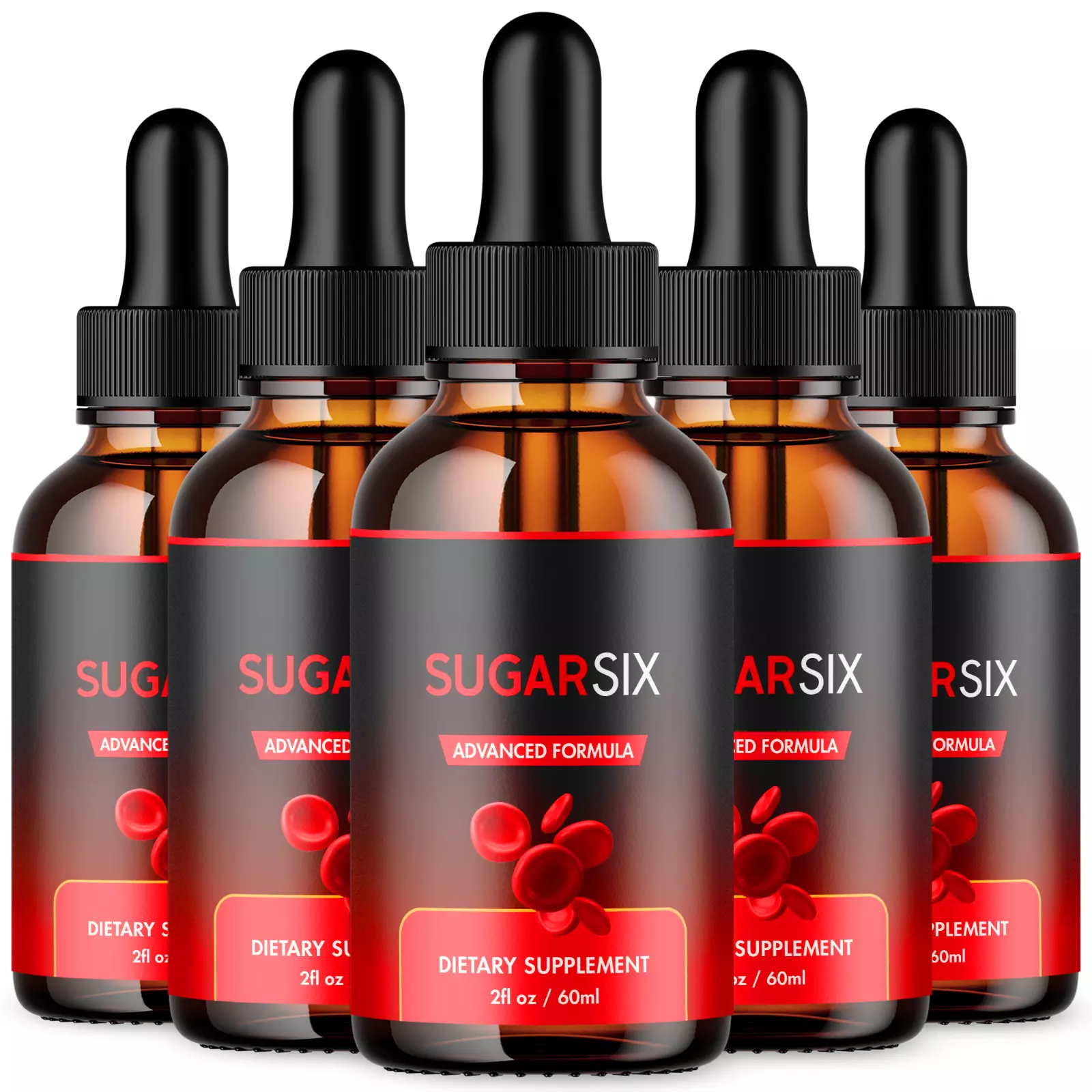 (5 Pack) Sugar Six Blood Support Drops Advanced Vitamin Formula Supplement 2ML