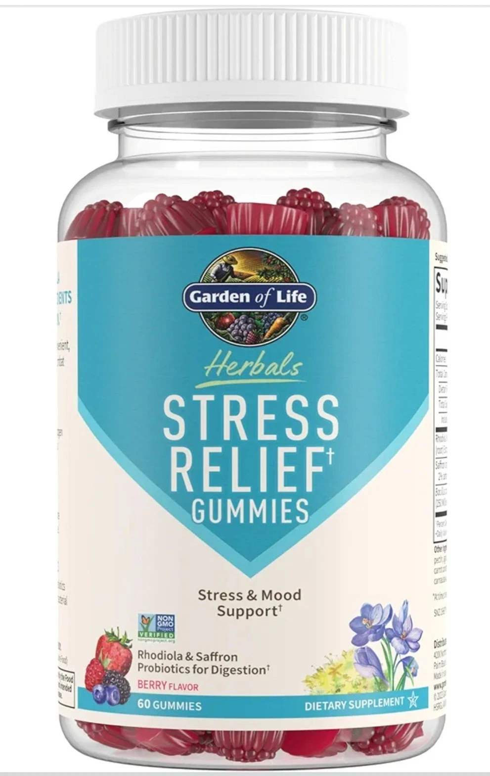 Garden of Life Digestive & Stress Relief Rhodiola Saffron Probiotic 60 Gummies