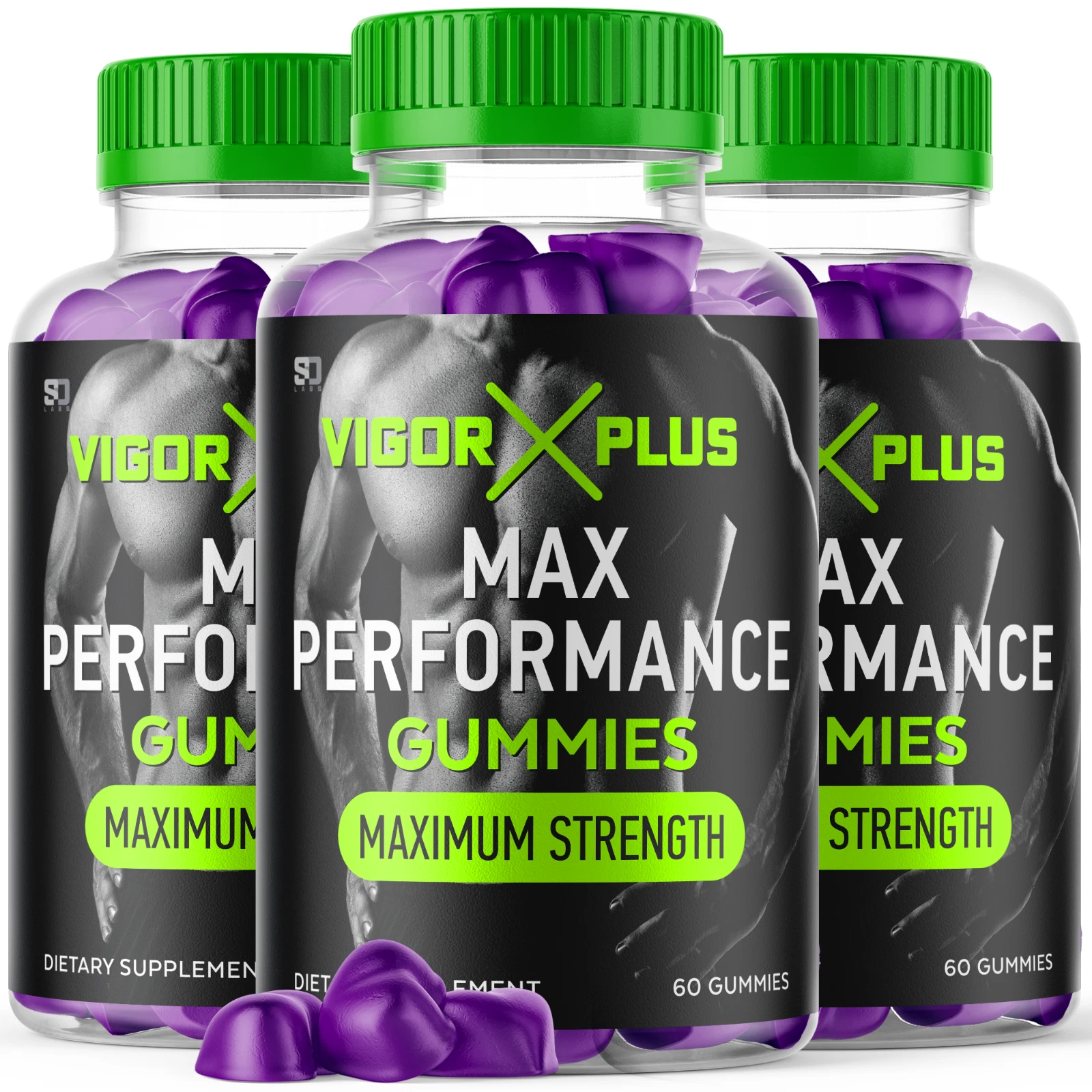 (3 Pack) Vigor Plus Gummies For Men - Advanced Formula Supplement - 180 Gummies