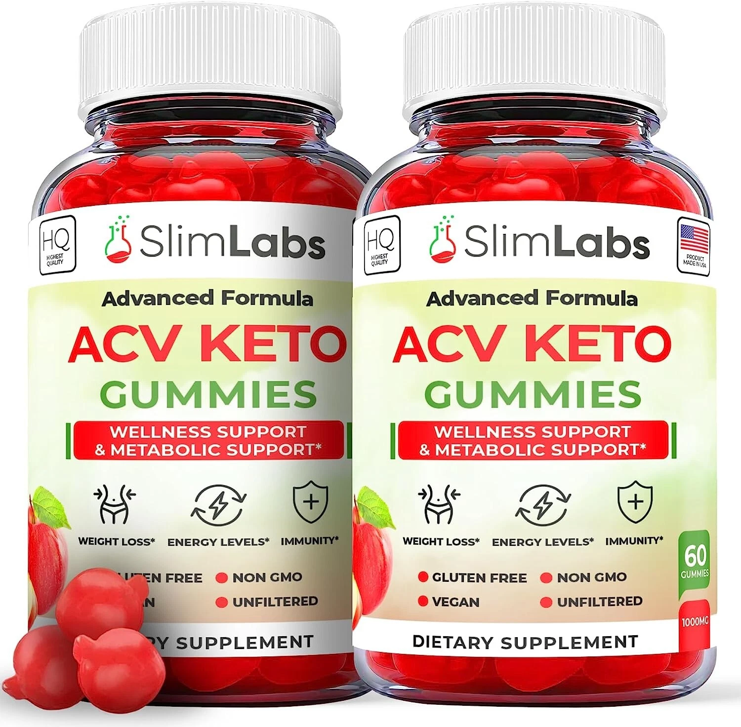 SlimLabs ACV KetoGummies - Slim Labs Gummy Advanced Weight Loss OFFICIAL-2Pack