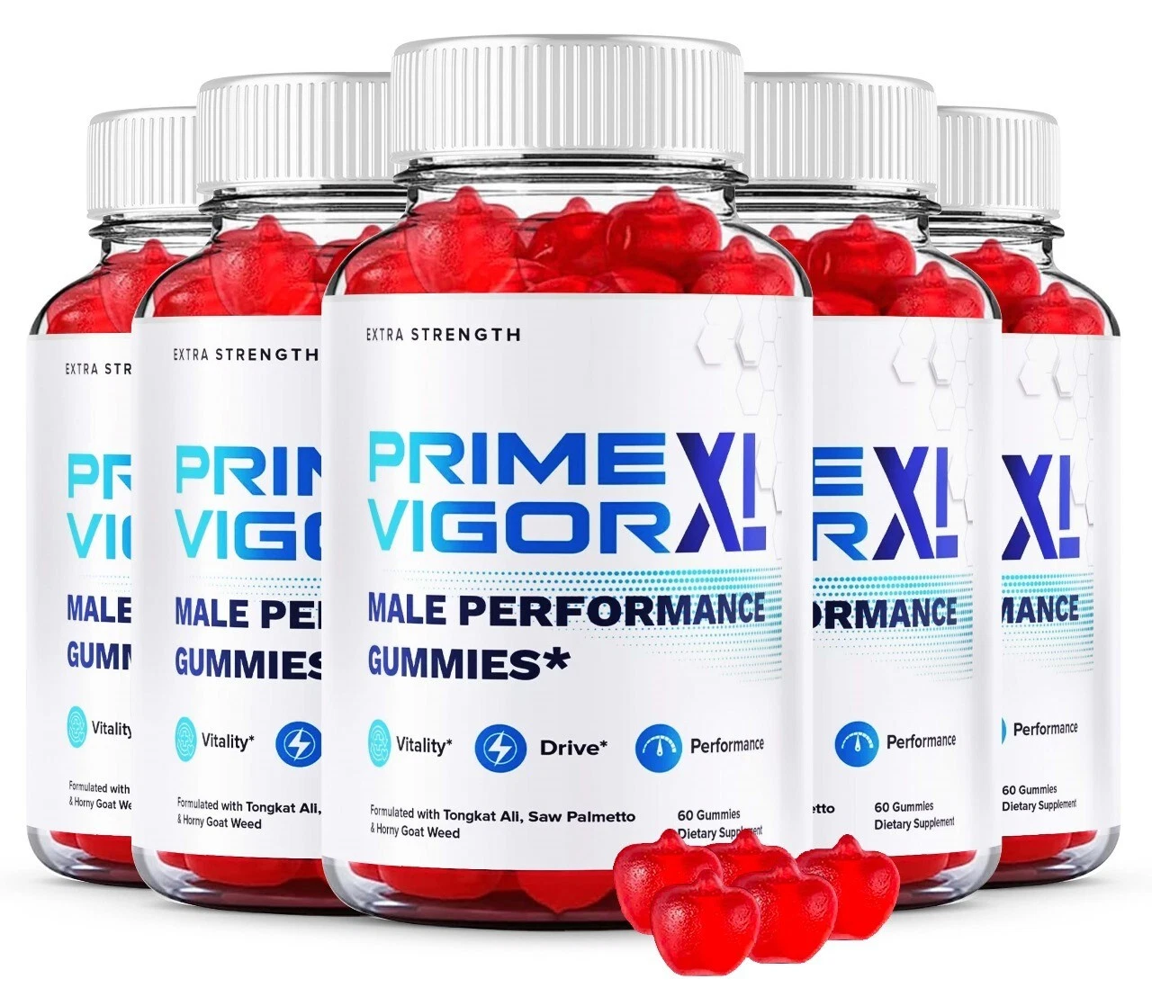( 5 Pack ) Prime Vigor XL Gummies for Men, Advanced Performance Male Vitamin