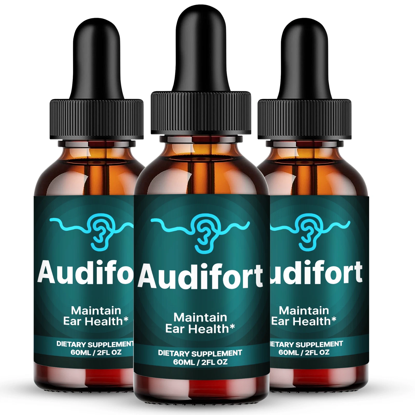 (3 Pack) Audifort Tinnitus Drops, Advanced Ear Health & Hearing Support Formula