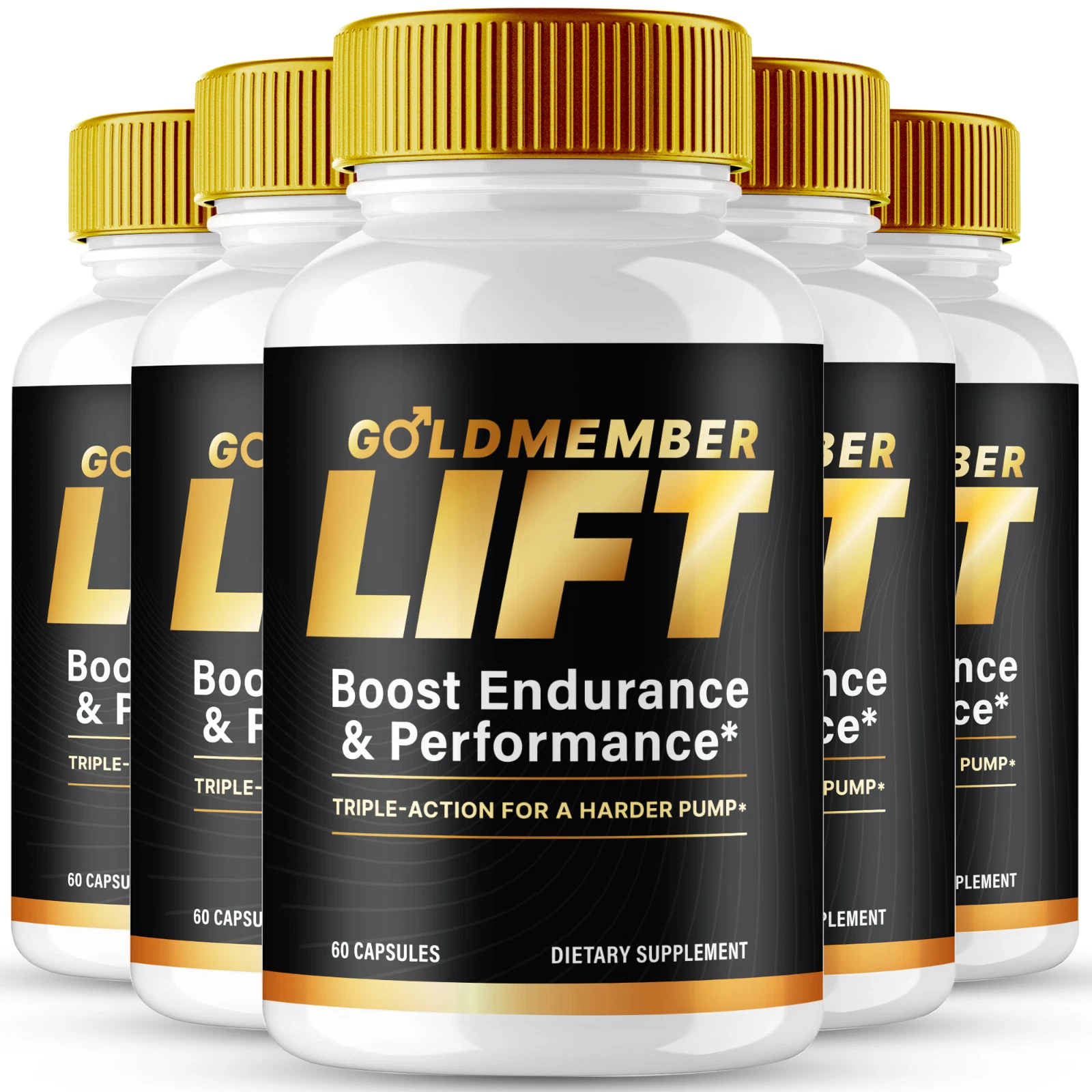 (5 Pack) GoldMember Lift Men Capsules, Gold Member Lift Support Male Performance