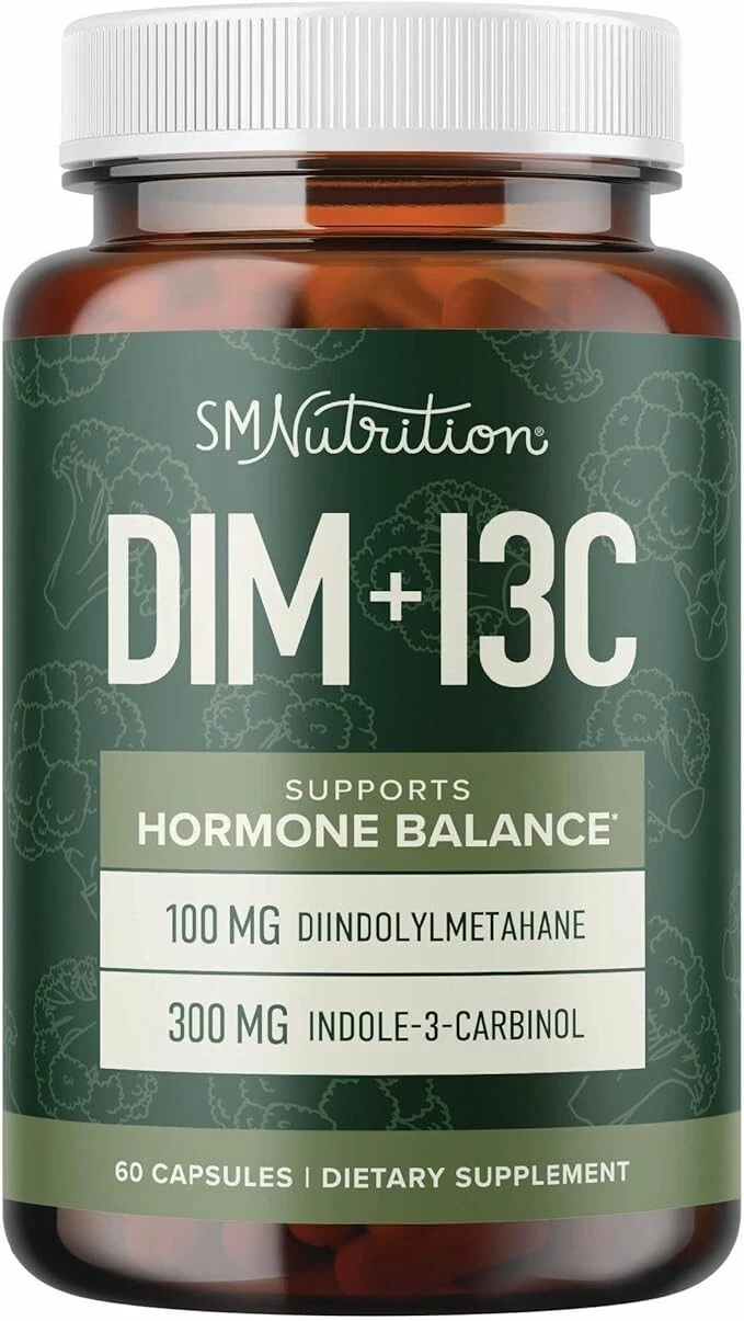SM DIM & Indole 3 Carbinol for Hormone Balance for Women & Men Metabolism 60 ct