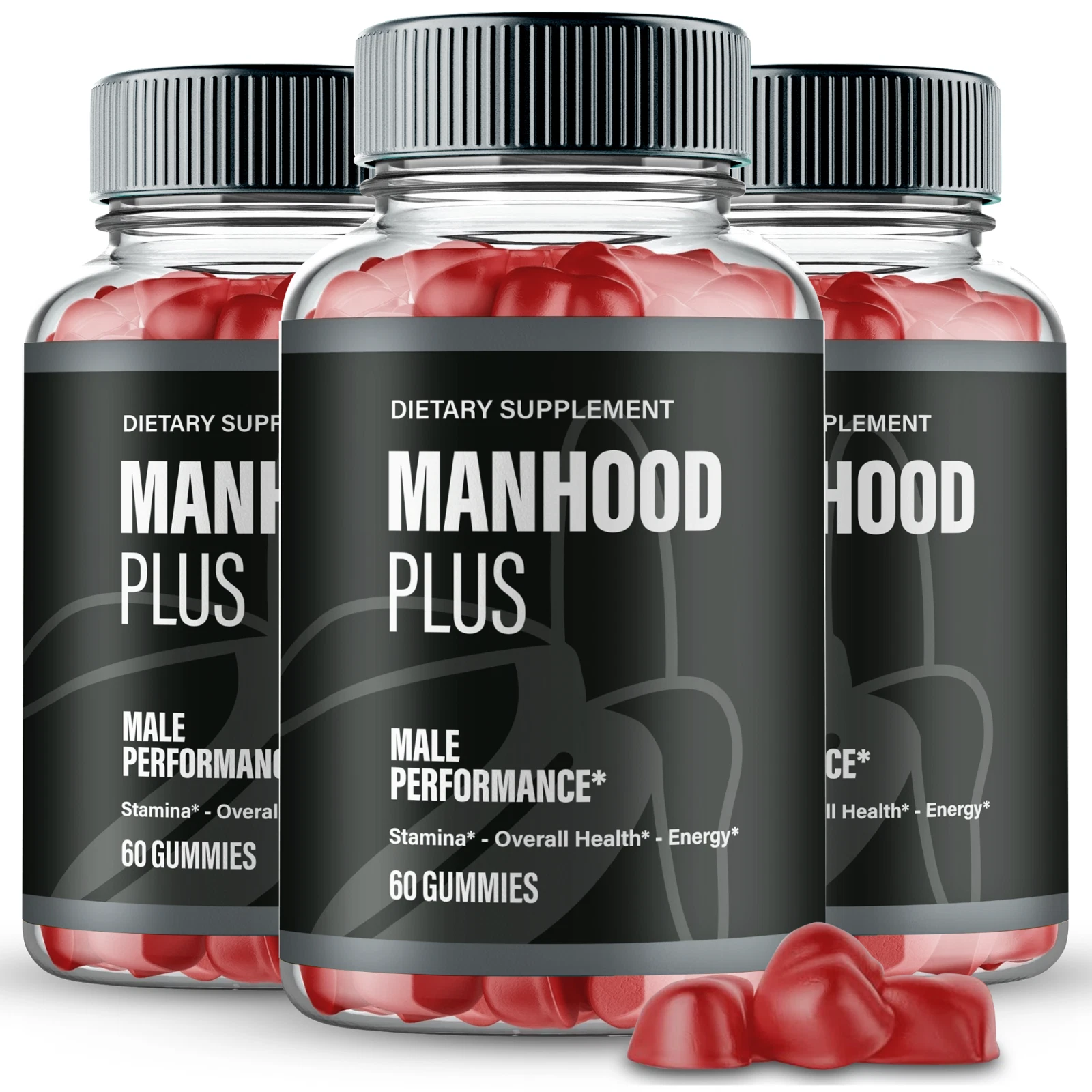 (3 Pack) Manhood Plus Advanced Men's Health Gummies Increased Energy & Stamina