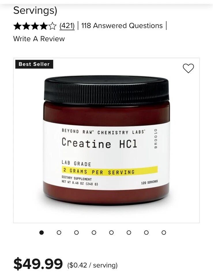 Beyond Raw Creatine HC1 New 120 Servings 🇺🇸