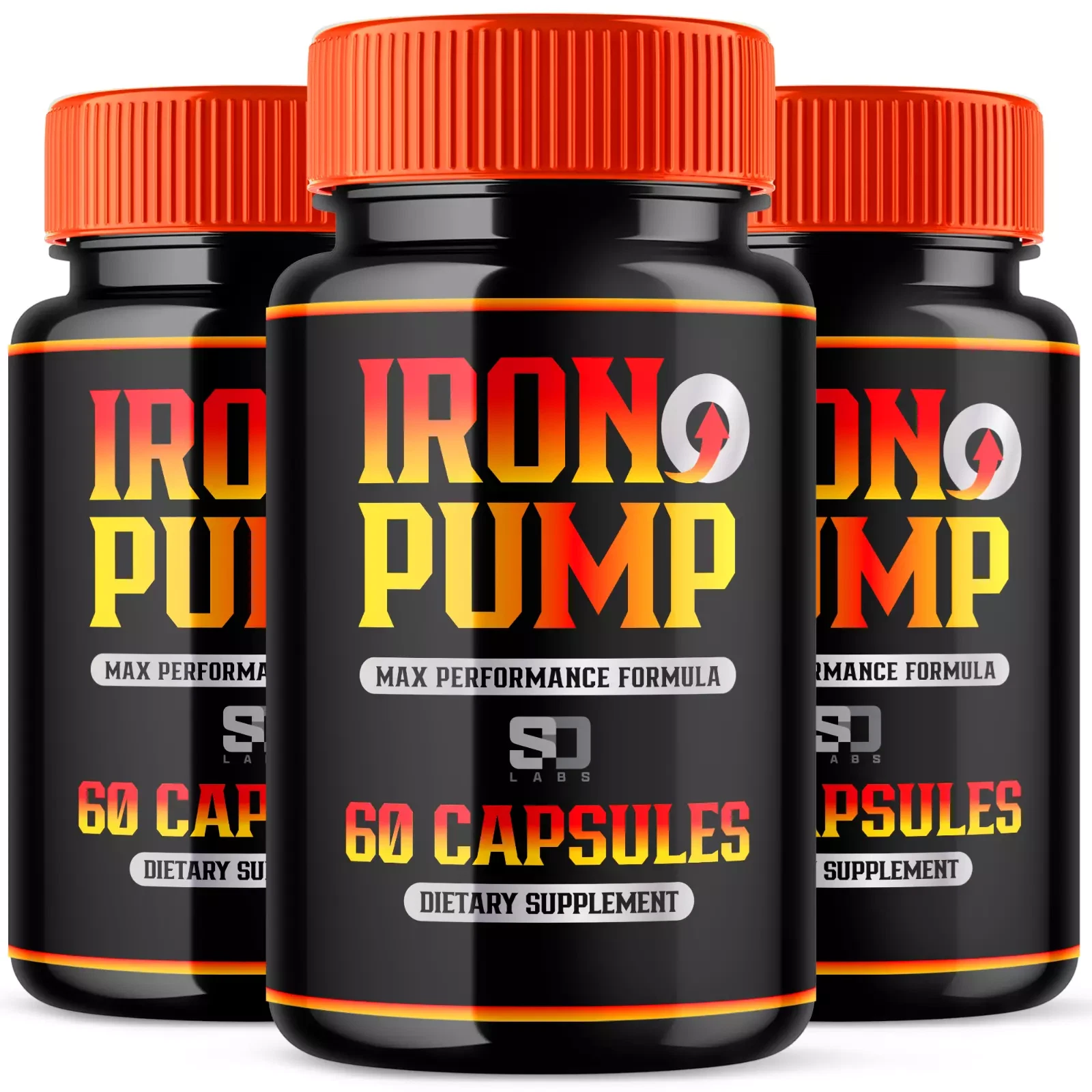 Iron Pump Men's Vitality - Promotes Blood Flow, Muscle Function, Energy (3 Pack)