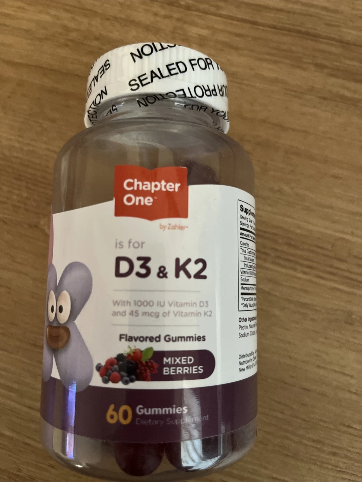 Zahler Chapter One Vitamin D3 K2 60 Gummies -1 per serv EXP 9/26 NEW