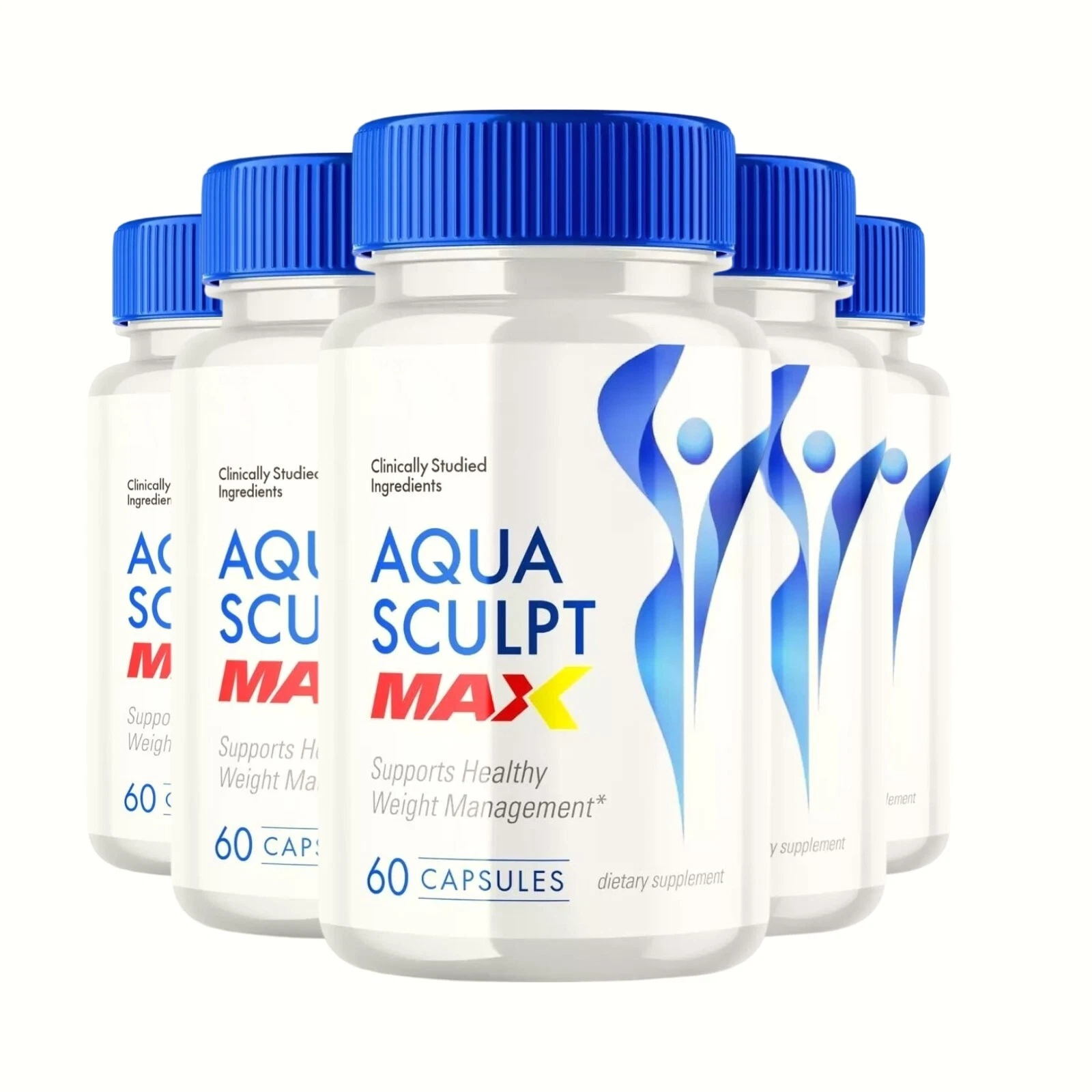 5-Pack Aqua Sculpt Max Weight Loss Support, AquaSculpt Max Strength 300 Capsules
