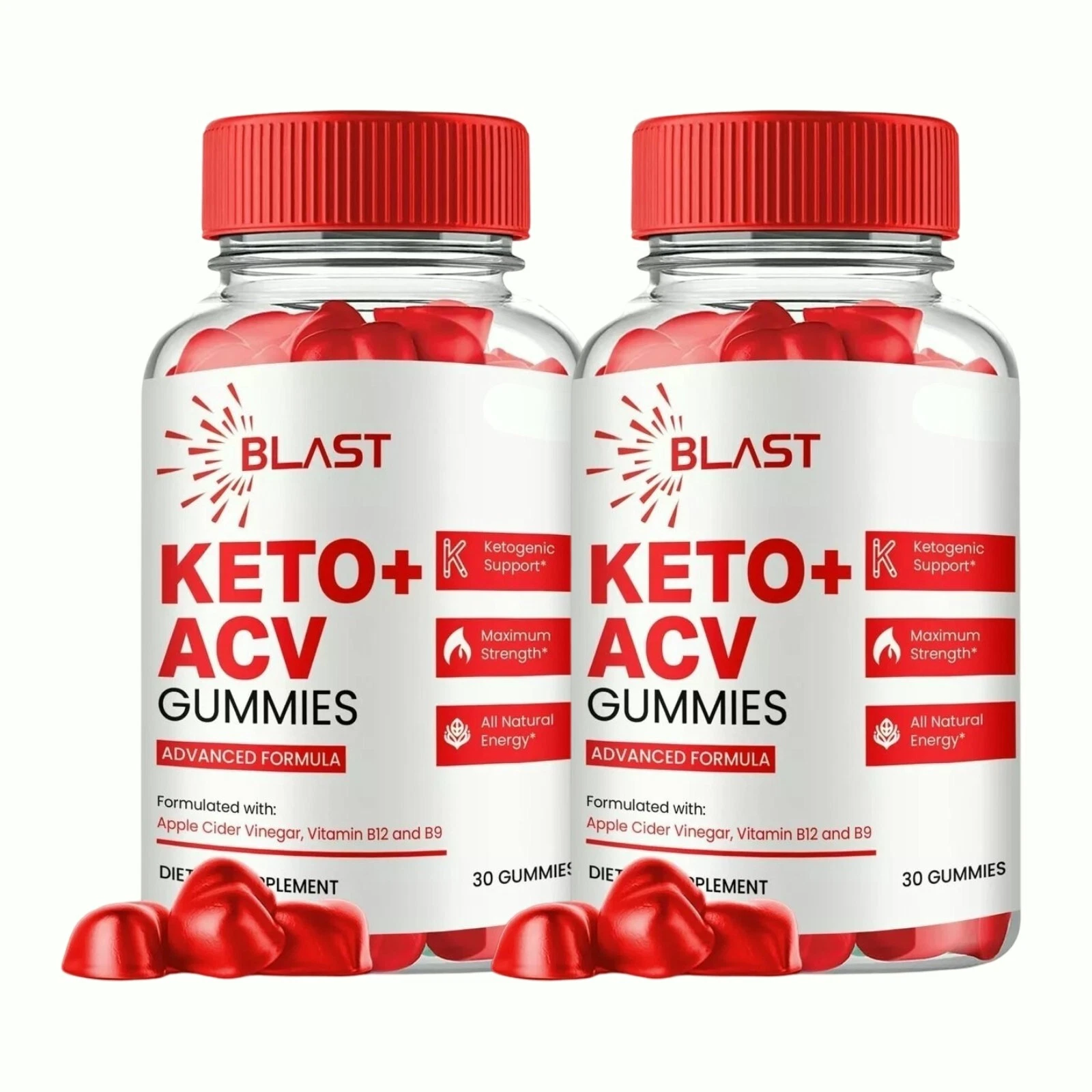 Paquete de 2 gomitas Blast Keto ACV - Gomitas Blast Keto para bajar de peso - 120 gomitas