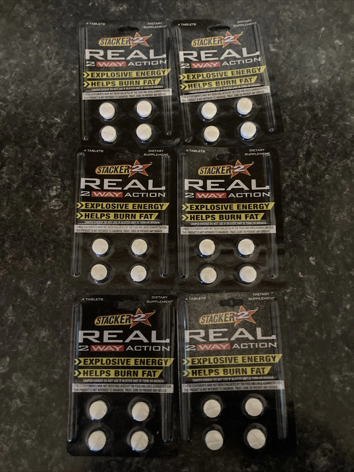 Stacker REAL 2 Way Action - 6 Packs - Fast Energy Diet Burn Fat Weight Loss 2WAY