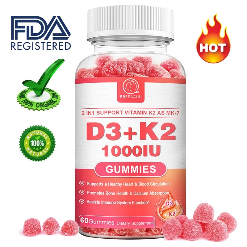 Vitamin D3+ K2 Gummies,Support Immune System & Healthy Heart,Strong Bones