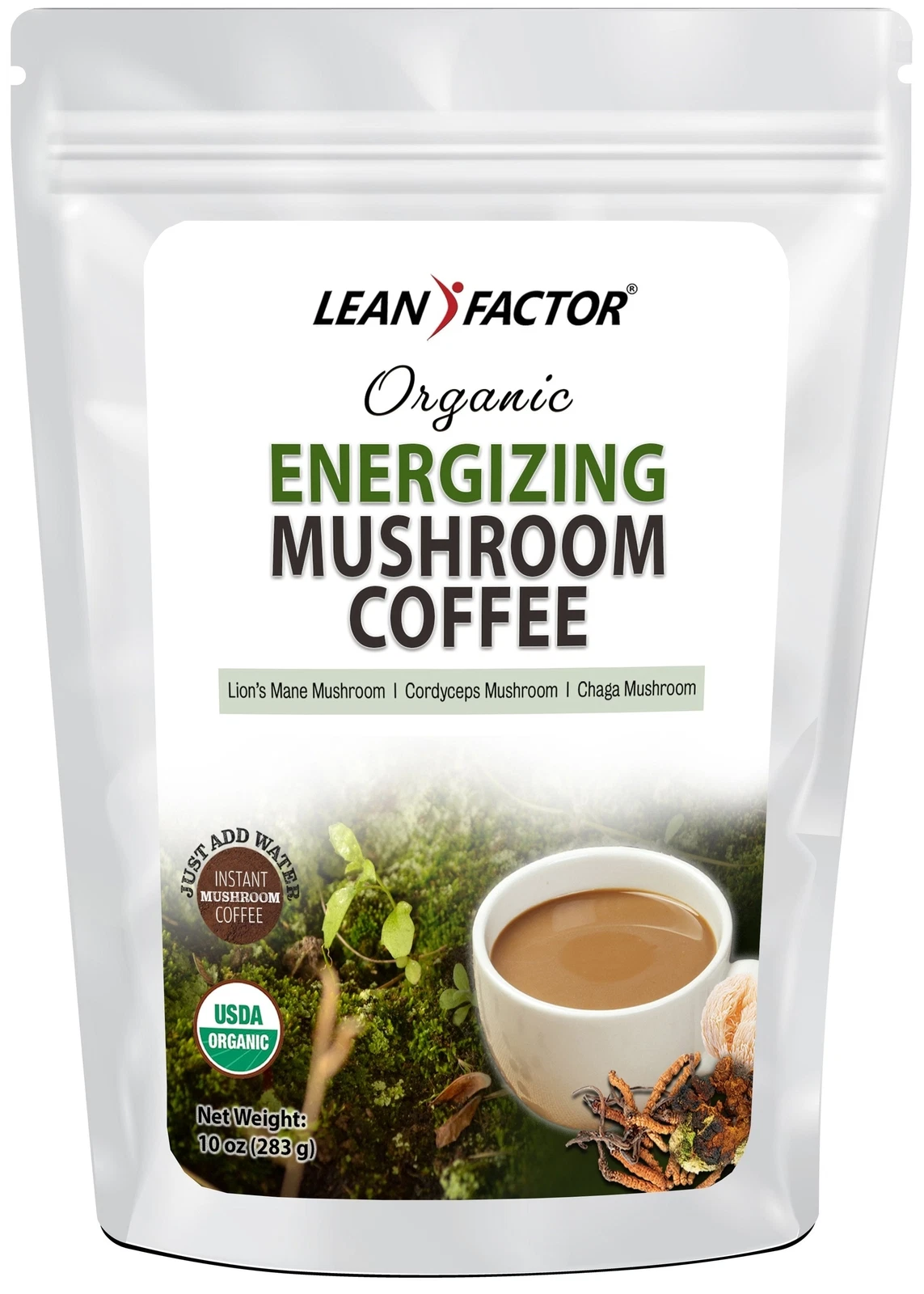 Organic Energizing Mushroom Coffee with 3 Organic Medicinal Mushrooms (10 oz)