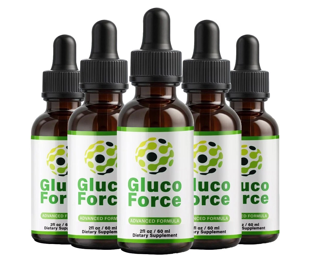 (5 Pack) Gluco Force Liquid Drops GlucoForce Glycogen Support Supplement