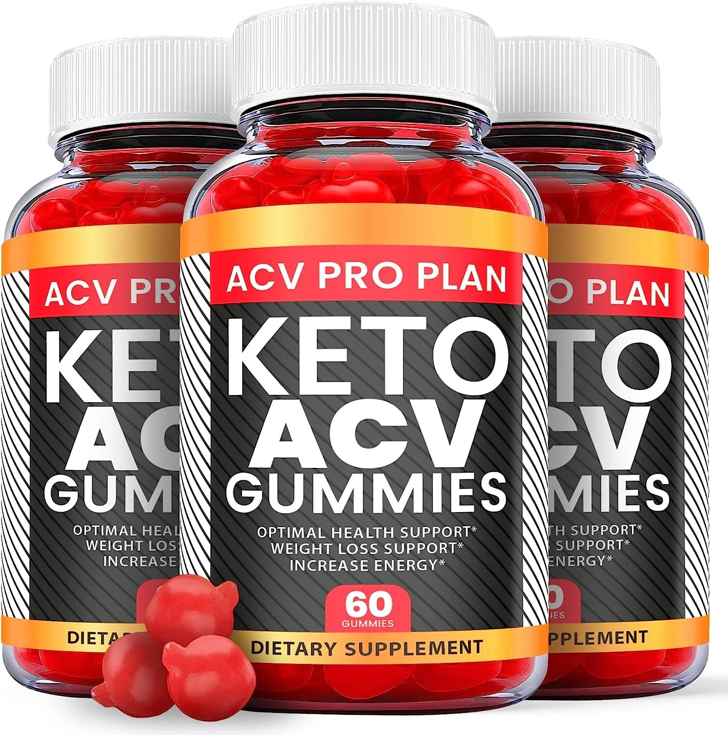 3 Pack - ACV Pro Plan Keto Gummies - Vegan, Weight Loss Supplement - 180 Gums