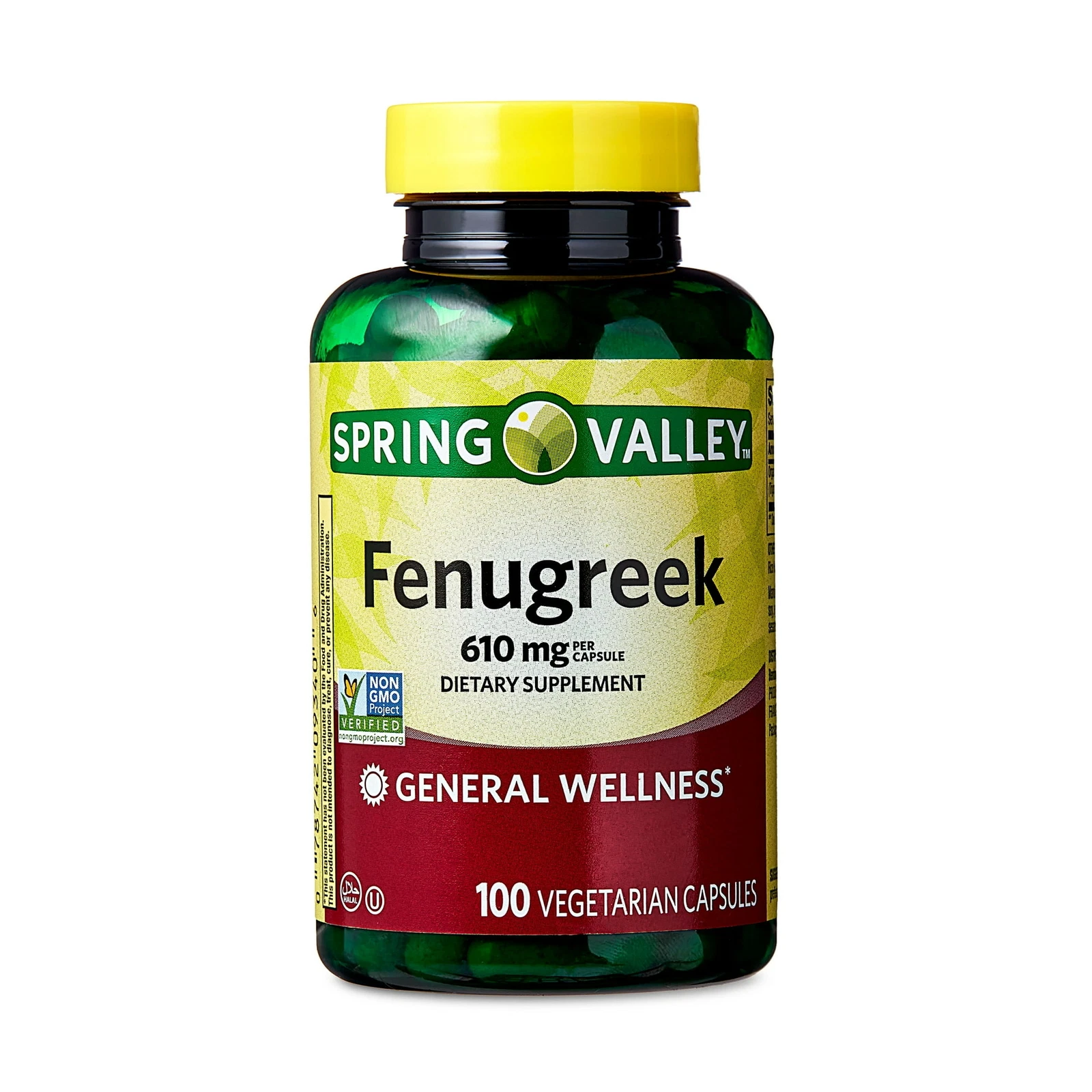 Spring Valley Fenugreek General Wellness Vegetarian Capsules 610mg 100Ct