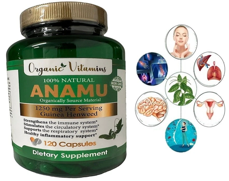 ANAMU (Petiveria Alliacea) 120 Dried Herb Powder Guinea Hen 1250 mg CAPSULES