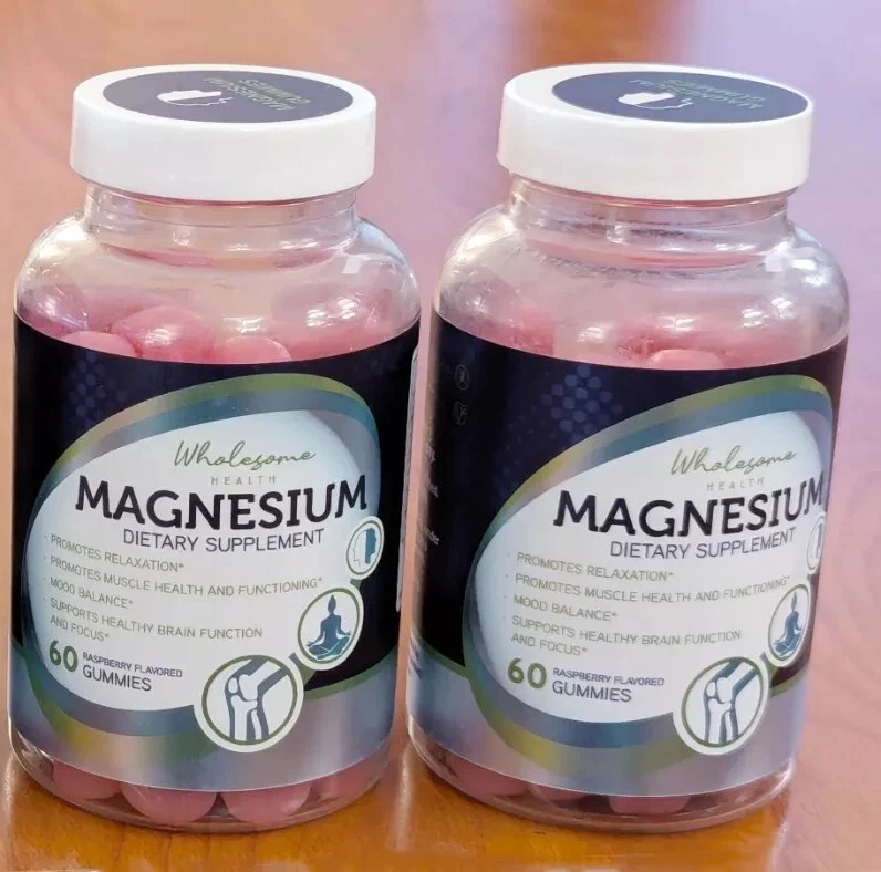 2-Pack (120 total) Magnesium Citrate Gummies, Wholesome Health, Raspberry