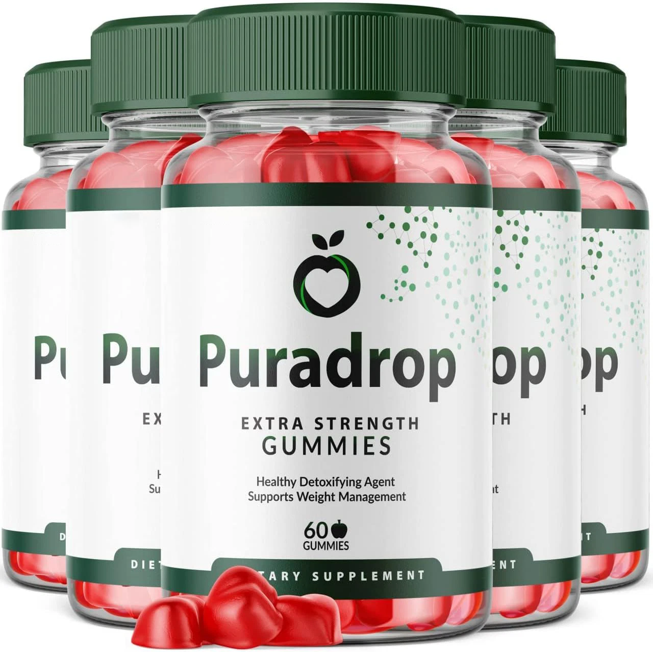 (5 Bottle) Puradrop Extra Strength Puradrops Gummies (300 Gummies)