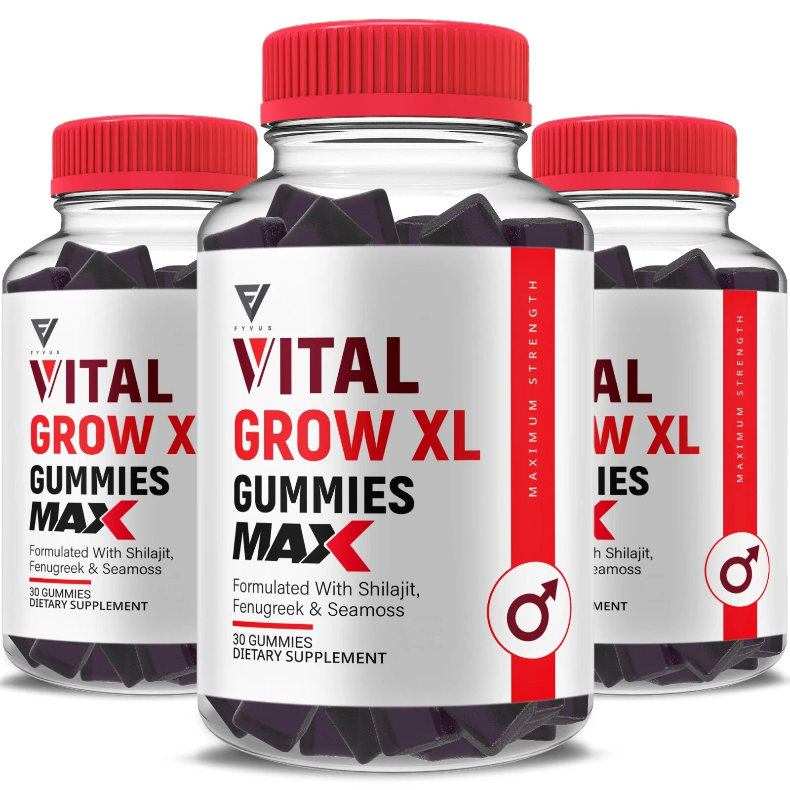 (3 Pack) Vital Grow XL Max Gummies VitalGrow XL Max Supplement (3 Month Supply)