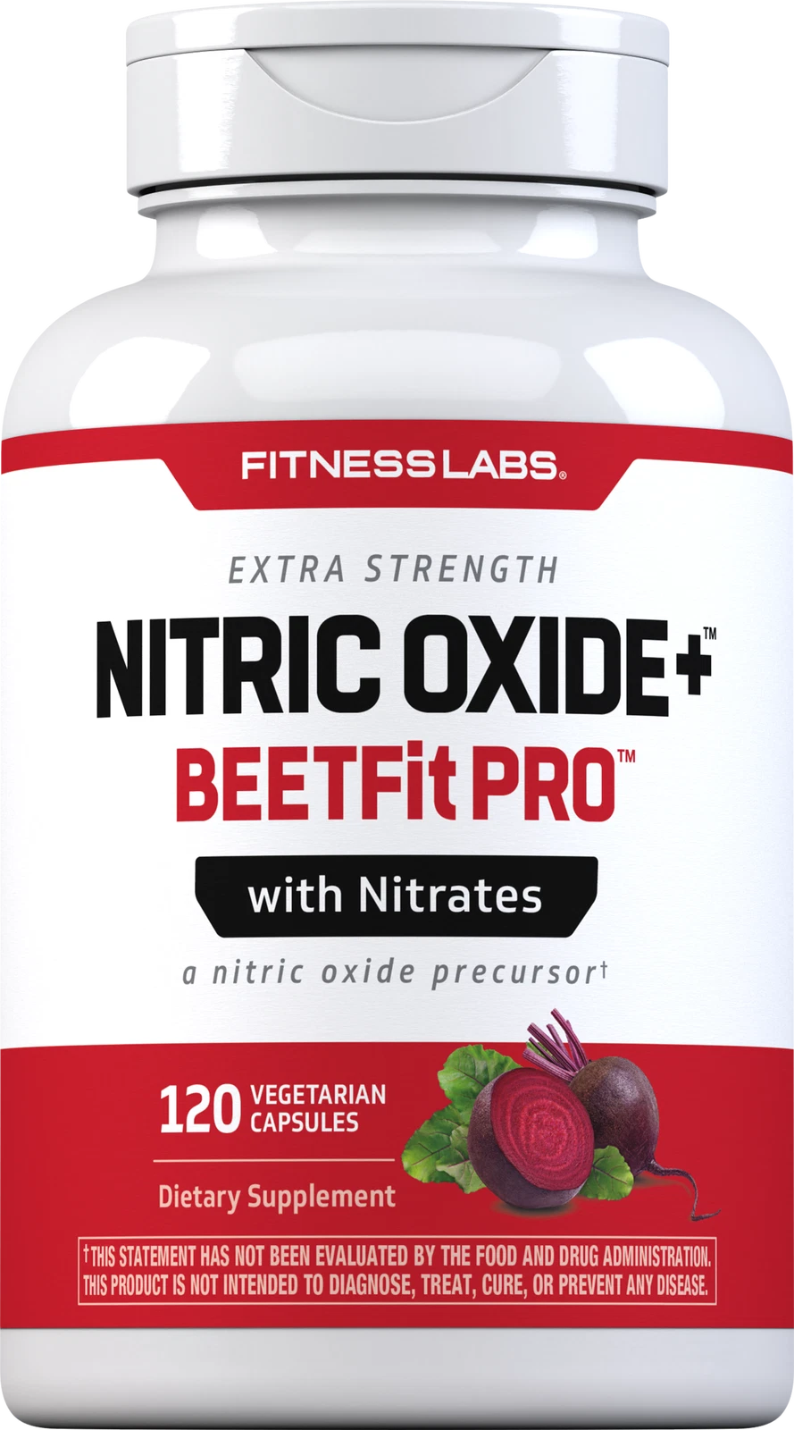 Nitric Oxide Beet Root Capsules | With Nitrates | 120 Count | by Fitness Labs