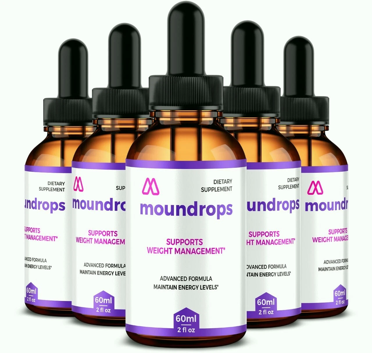 (5 Pack) Moundrops Weight Loss Drops for Burning Excess Fat & Boosting Energy
