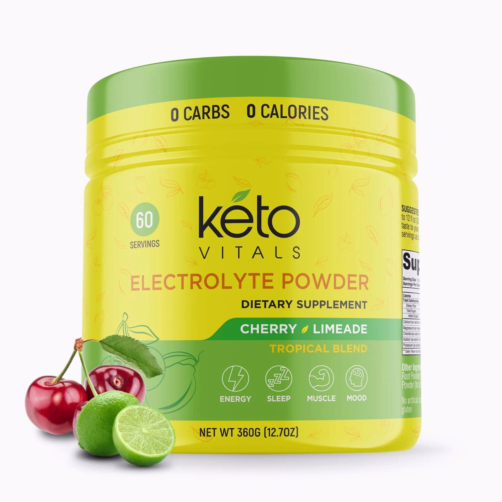 Keto Vitals Electrolyte Powder Cherry Limeade Energy Drink