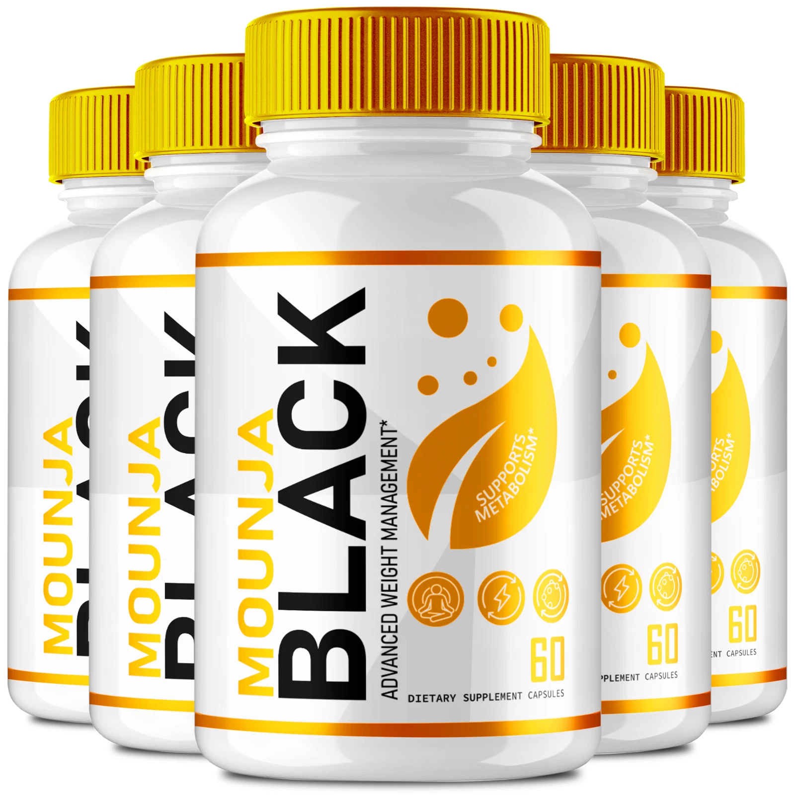 (5 Pack) Mounja Black Capsules for Weight loss, Advanced Fat-Burning Formula