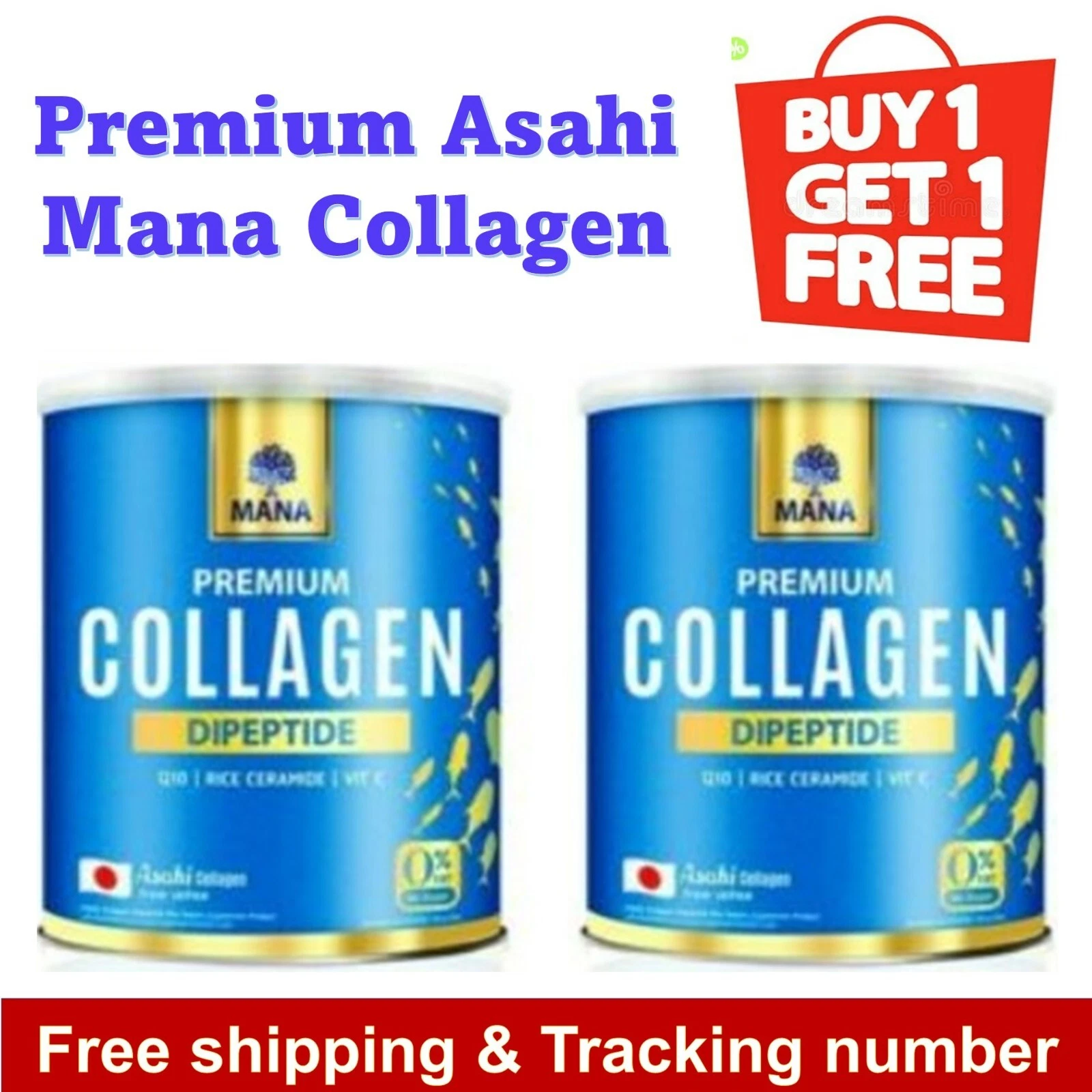 Premium Asahi Mana Collagen Dipeptide Nano Encapsulation Vit.C Rice Ceramide Q10