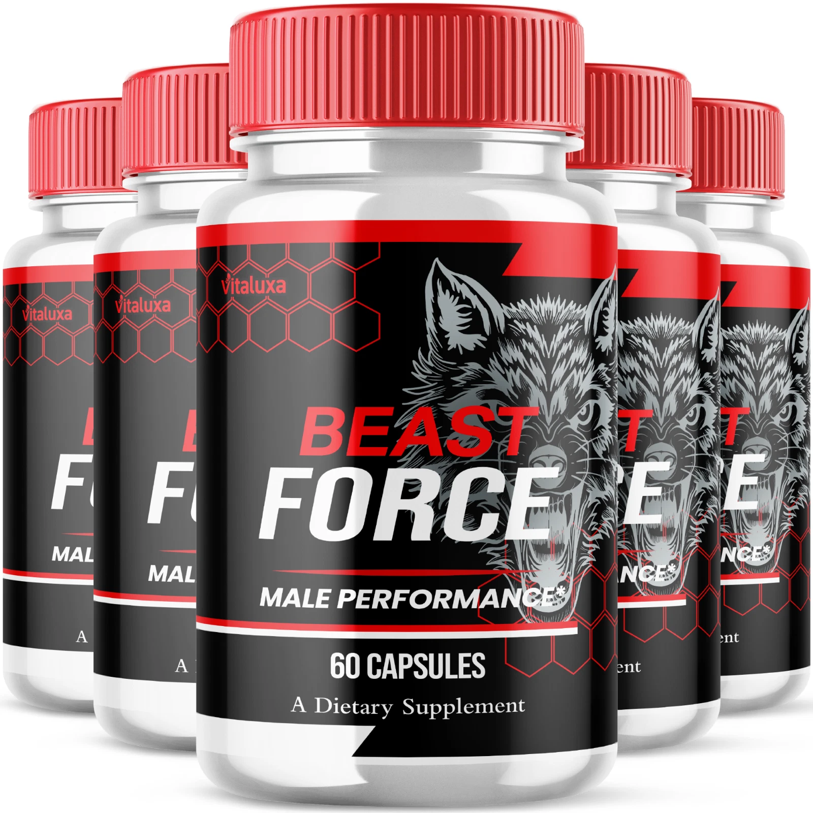 (5 Pack) Beast Force Pill BeastForce for Male Health Performance (300 Capsules)