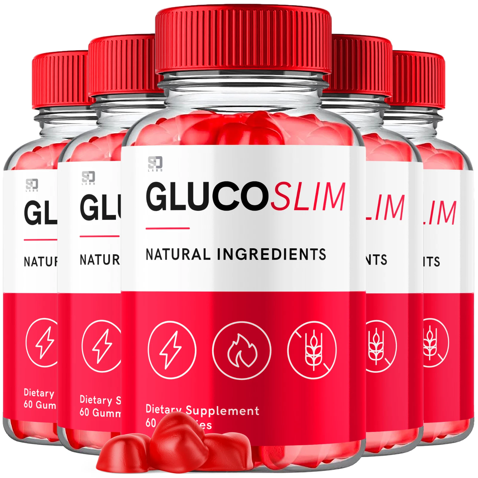 (5 Pack) Glucoslim Keto, Gluco Slim Keto ACV Weight Loss Gummies (300 Gummies)