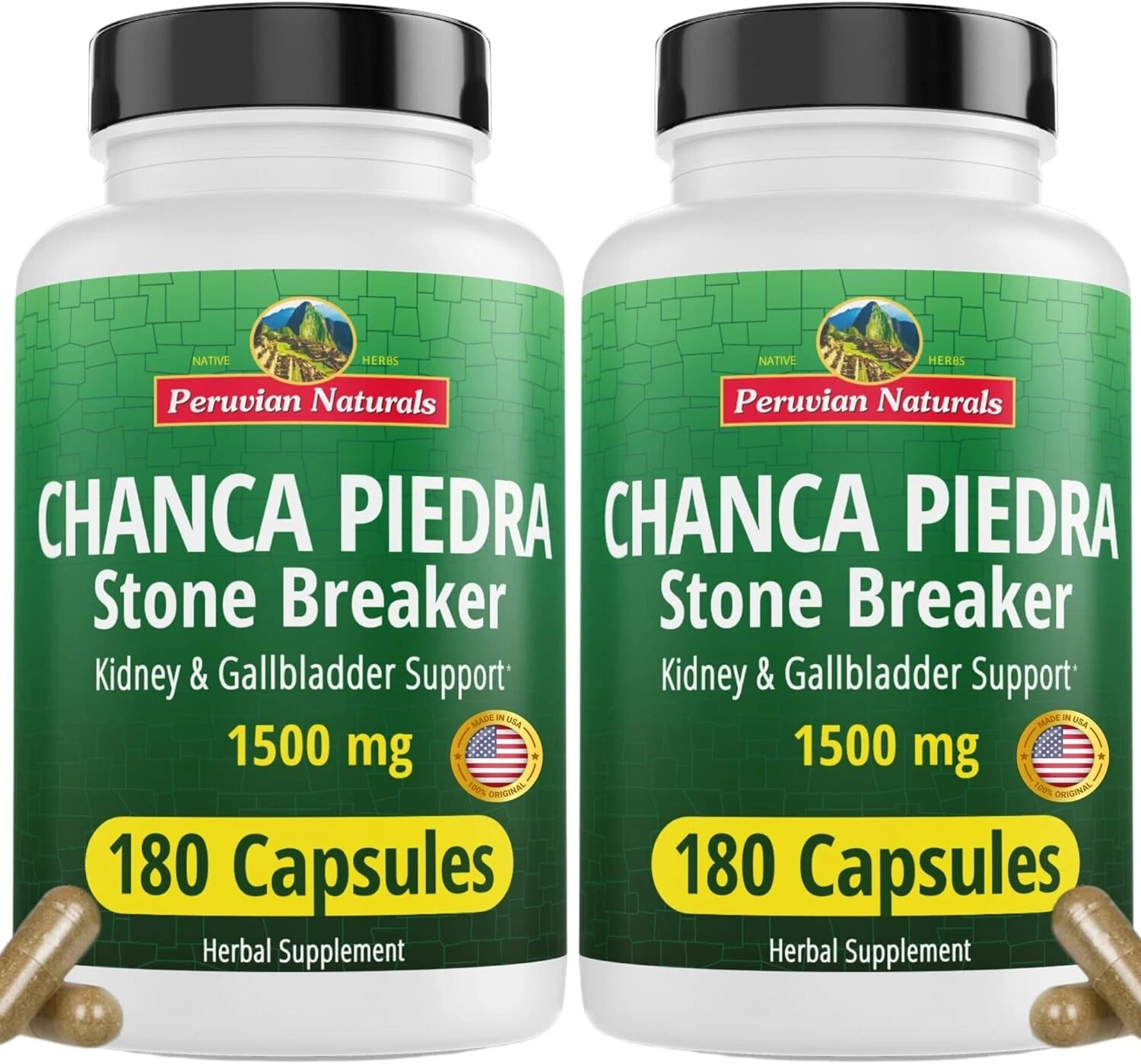 Chanca Piedra Stone Breaker 360 Capsules Kidney Stones Dissolver Supplement Peru
