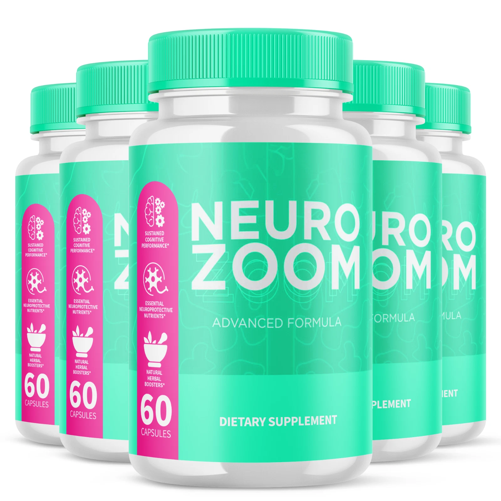 (5 Pack) Neuro Zoom Cognitive Pills, NeuroZoom for Memory Support (300 Capsules)