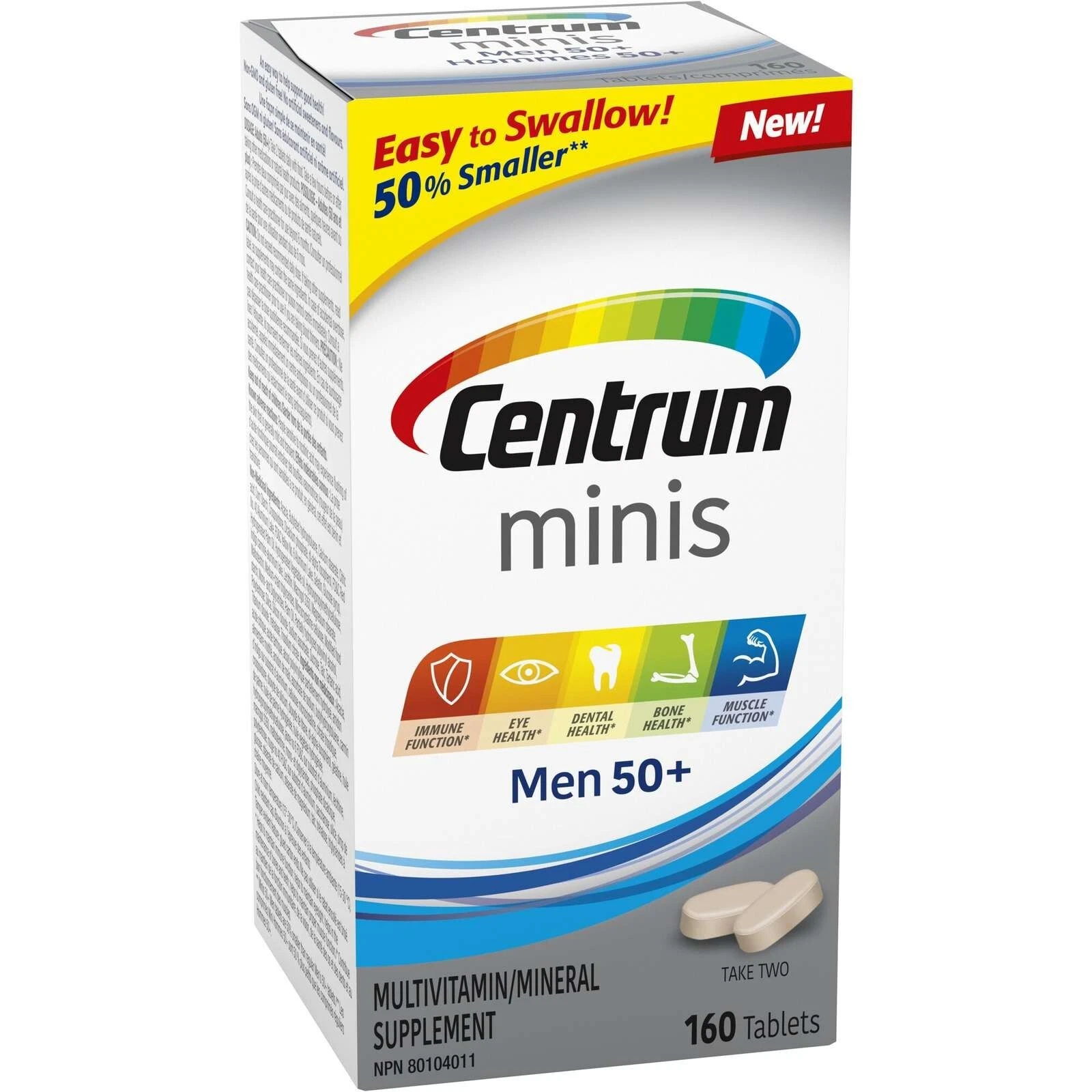 Centrum Men 50+ Multivitamin and Multimineral Supplement Mini Tabs 160 pcs NEW
