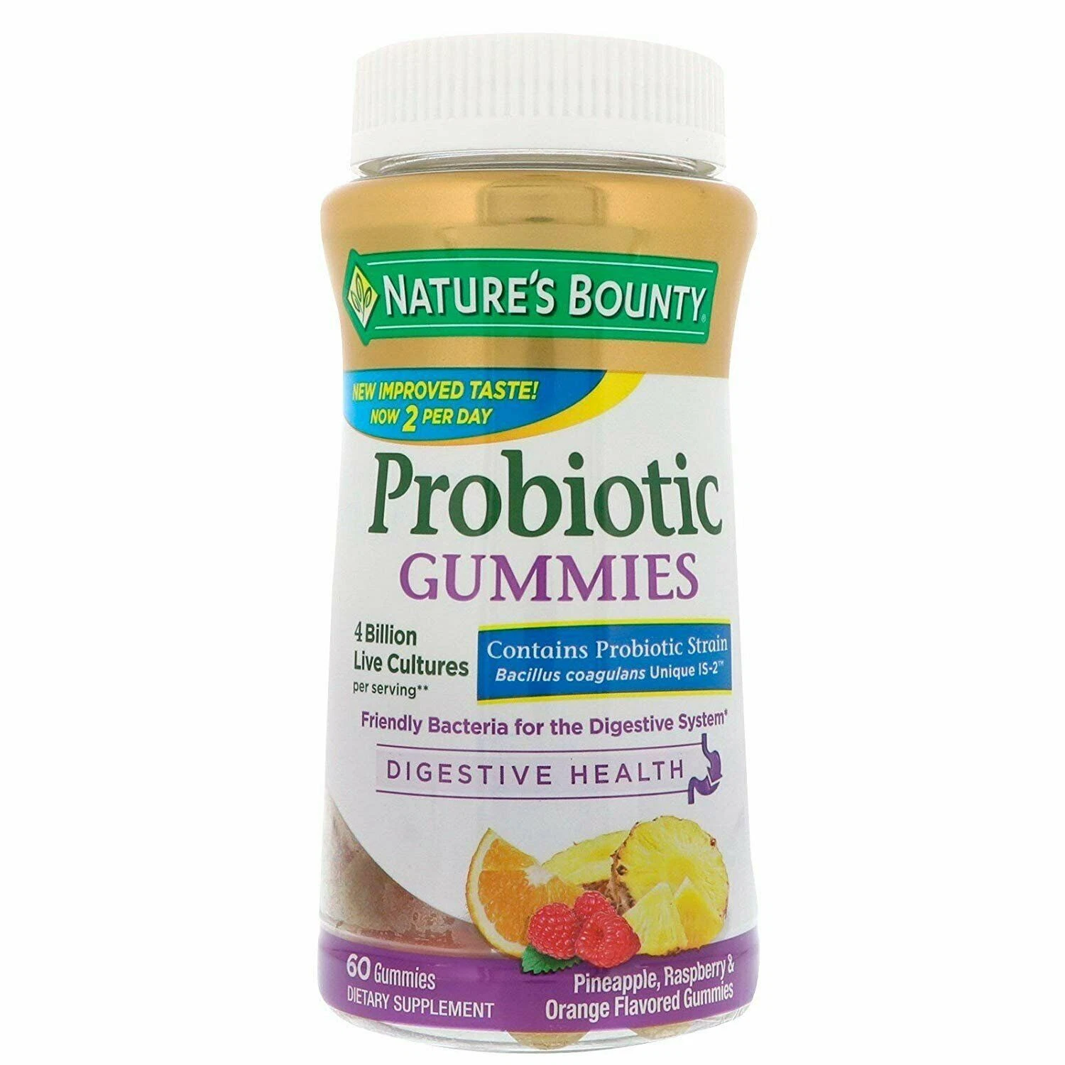 Nature's Bounty Probiotic Gummies Digestive Health Orange Flavored 60 Ct 6 Pack