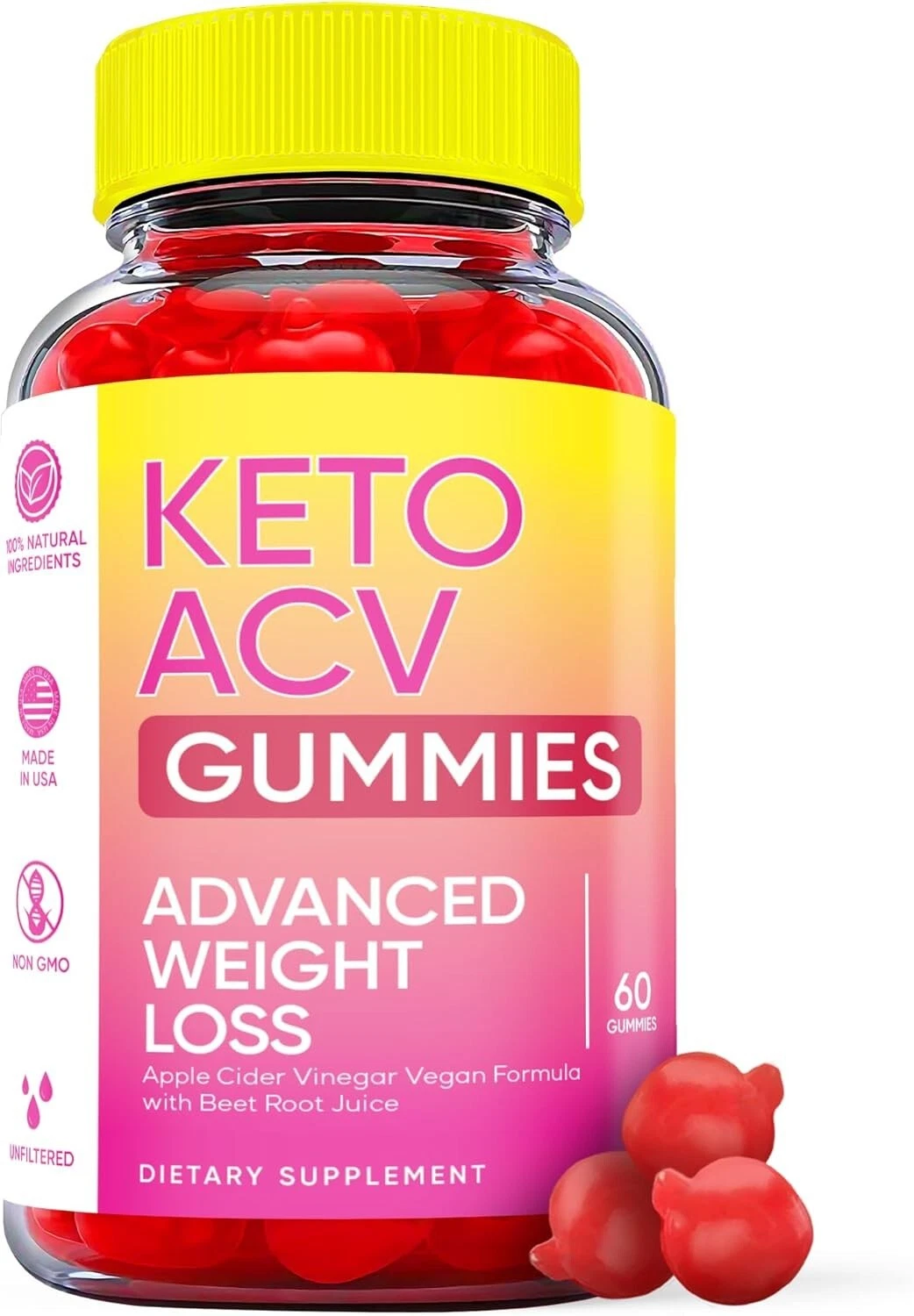 Keto ACV Gummies Advanced Weight Loss – 1,000mg Keto Apple Cider Slimming Gummy