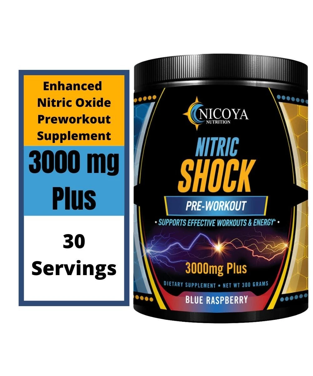 Nitric Oxide 3000mg | Pre Workout Powder Increase Power & Energy -Blue Raspberry