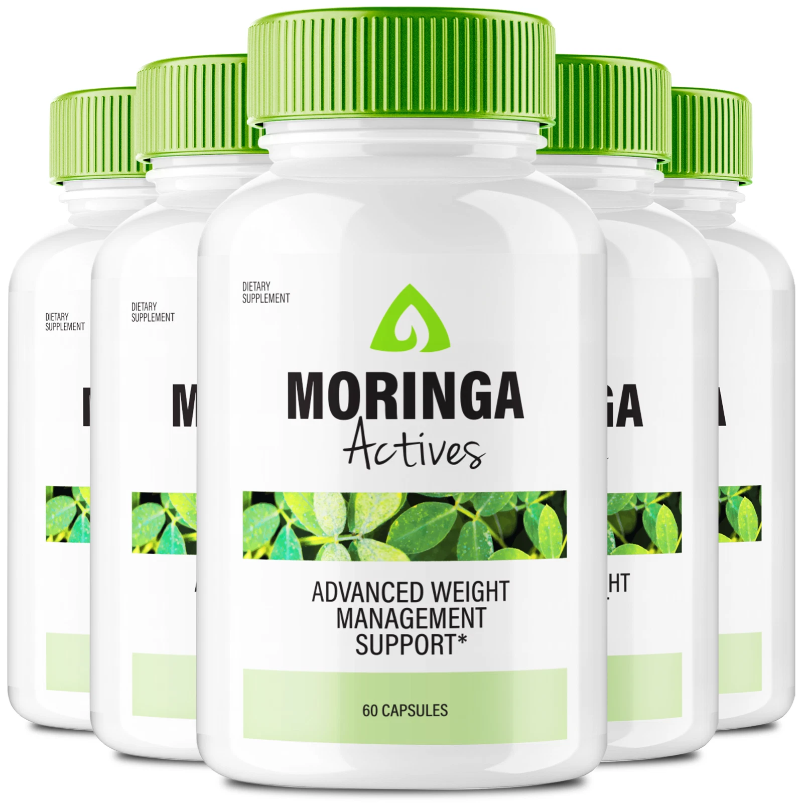 (5 Pack) Moringa Actives Advanced Weight Loss Pills to Burn Stubborn Fat Energy