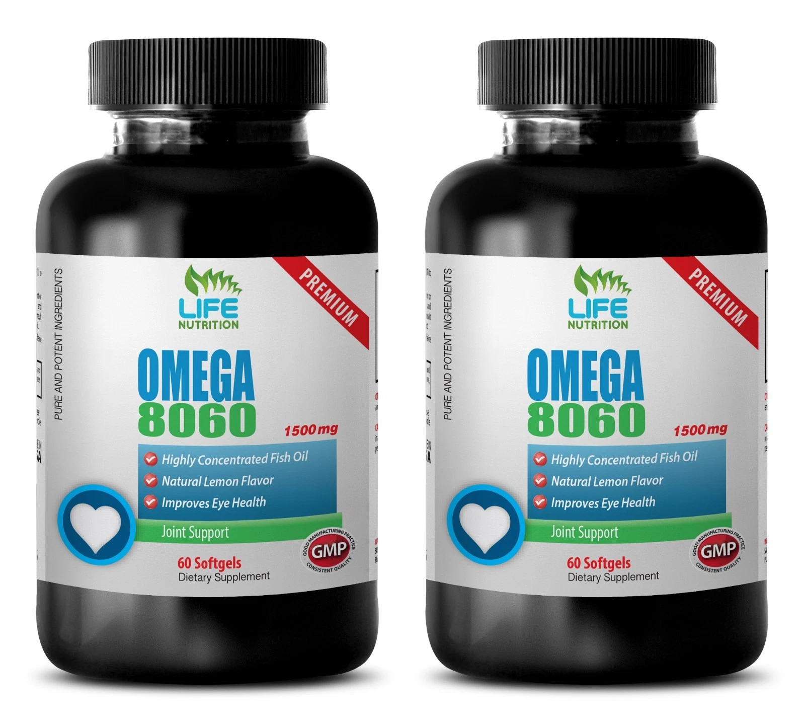 increase HDL levels - Omega 8060 1500mg 2 Bottles - anti anxiety support