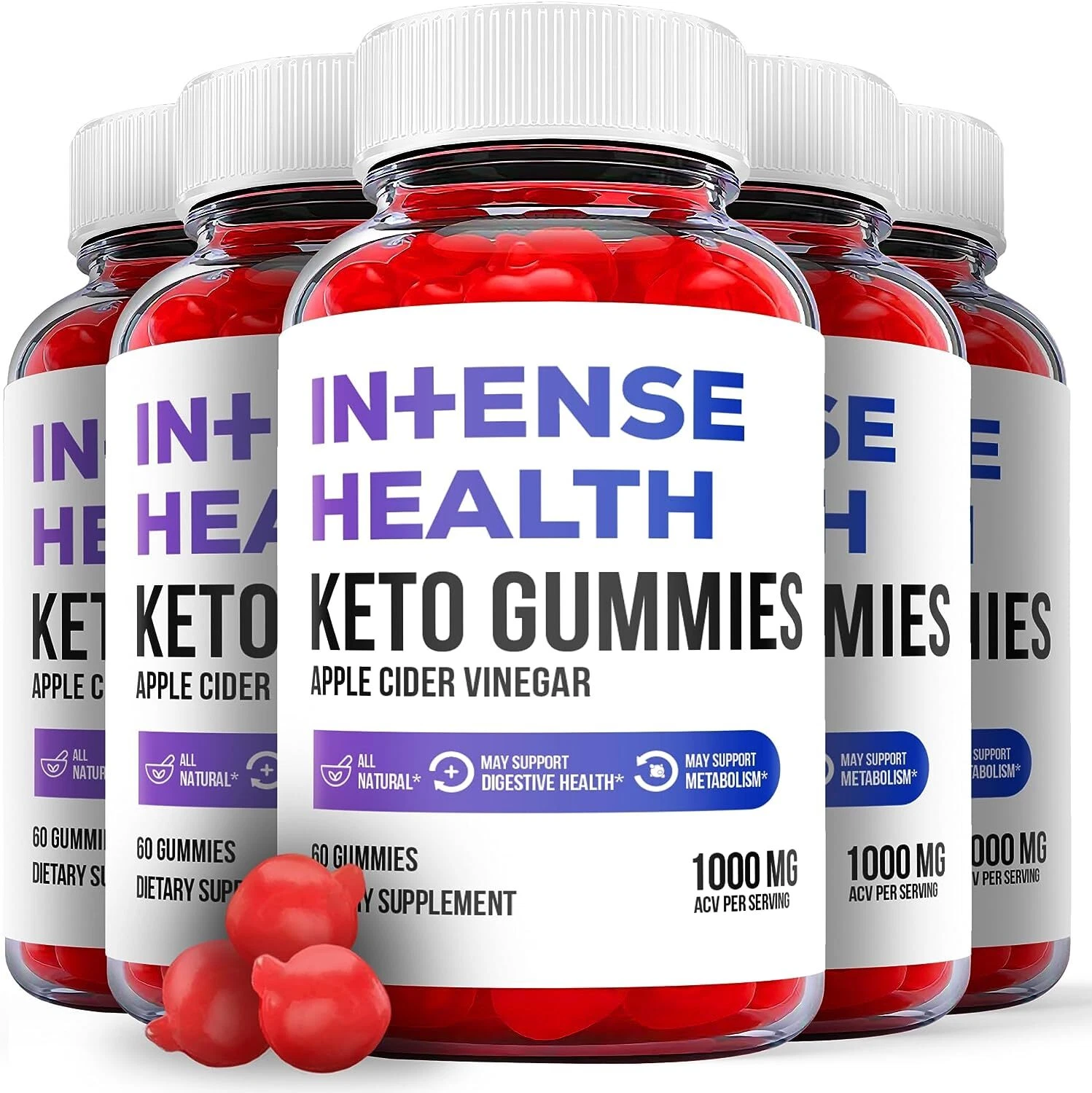 Intense Health Gummies - Intense Health ACV Keto Gummys For Weight Loss - 5 Pack