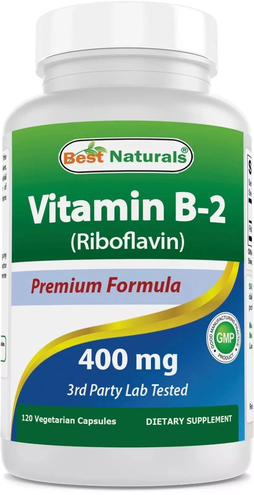 Best Naturals Vitamin B2 400 mg 120 Veg Capsules Exp 06/27