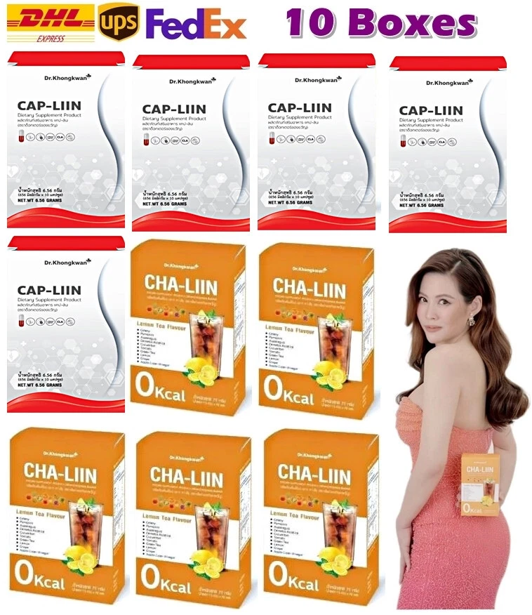 10X Cap-Liin + Cha-Liin Dietary Supplement Weight Management Dr Khongkwan