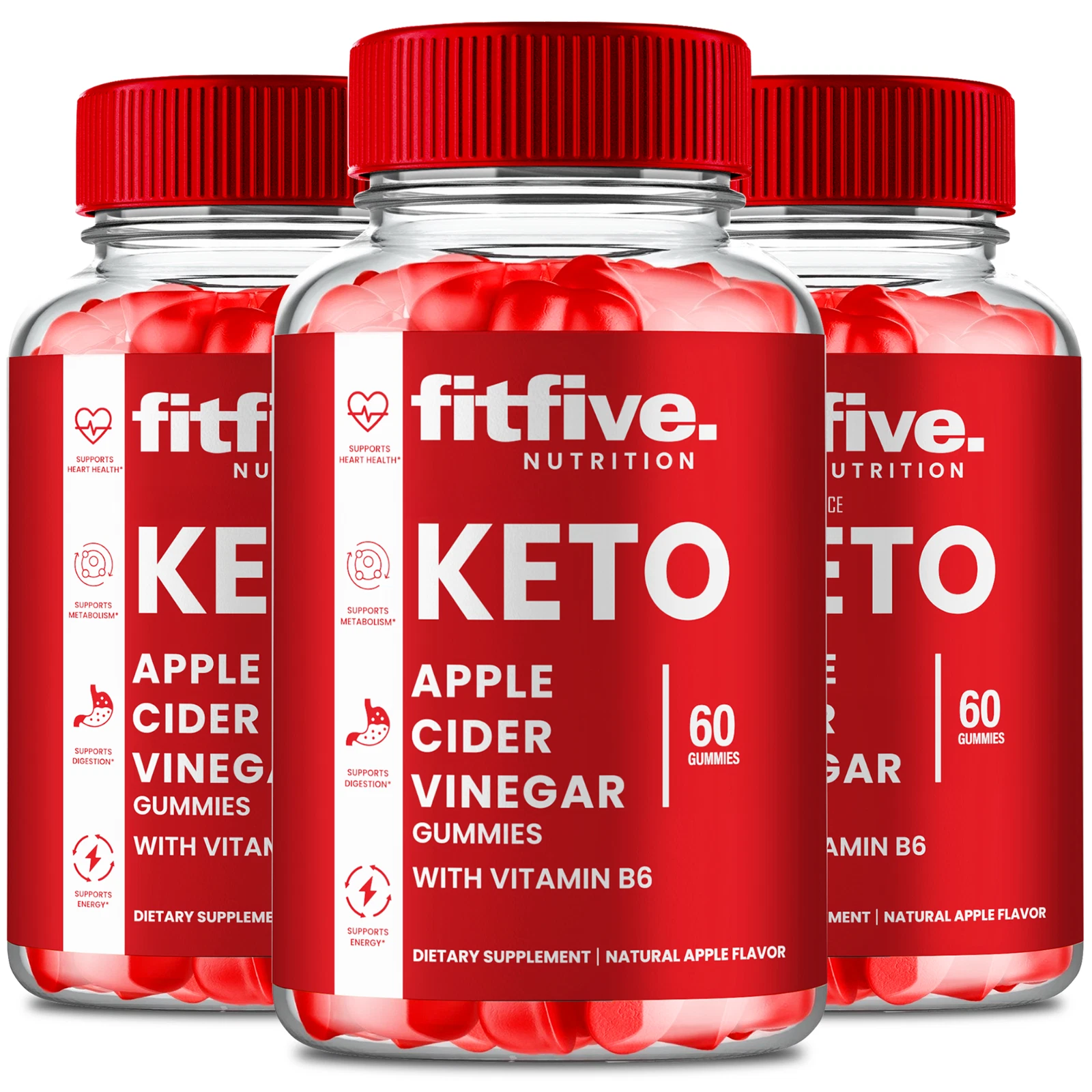 (3 Pack) FitFive Keto ACV Gummies, FitFive Nutrition Keto + ACV for Weight loss