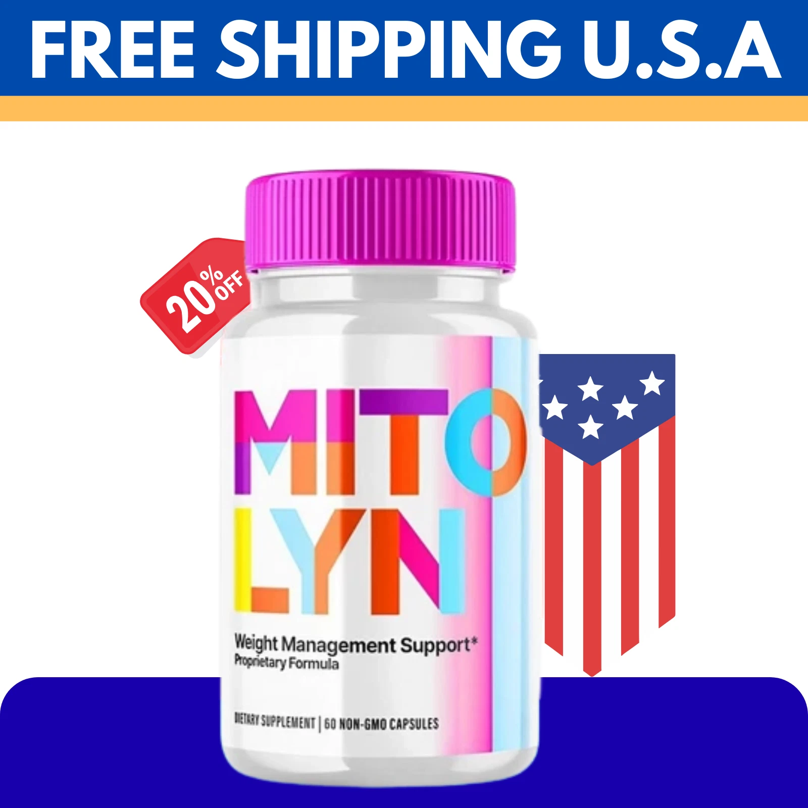 (1 Pack) Mitolyn Advanced Weight Loss Support Mito Lyn Maximum Strength 60ct